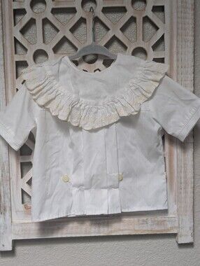 Monday's Child girls 4t shirt blouse white embroidered collar